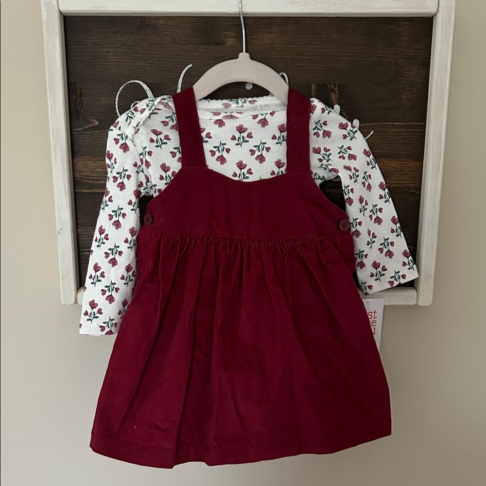Carter's Burgundy Dress with Floral Top